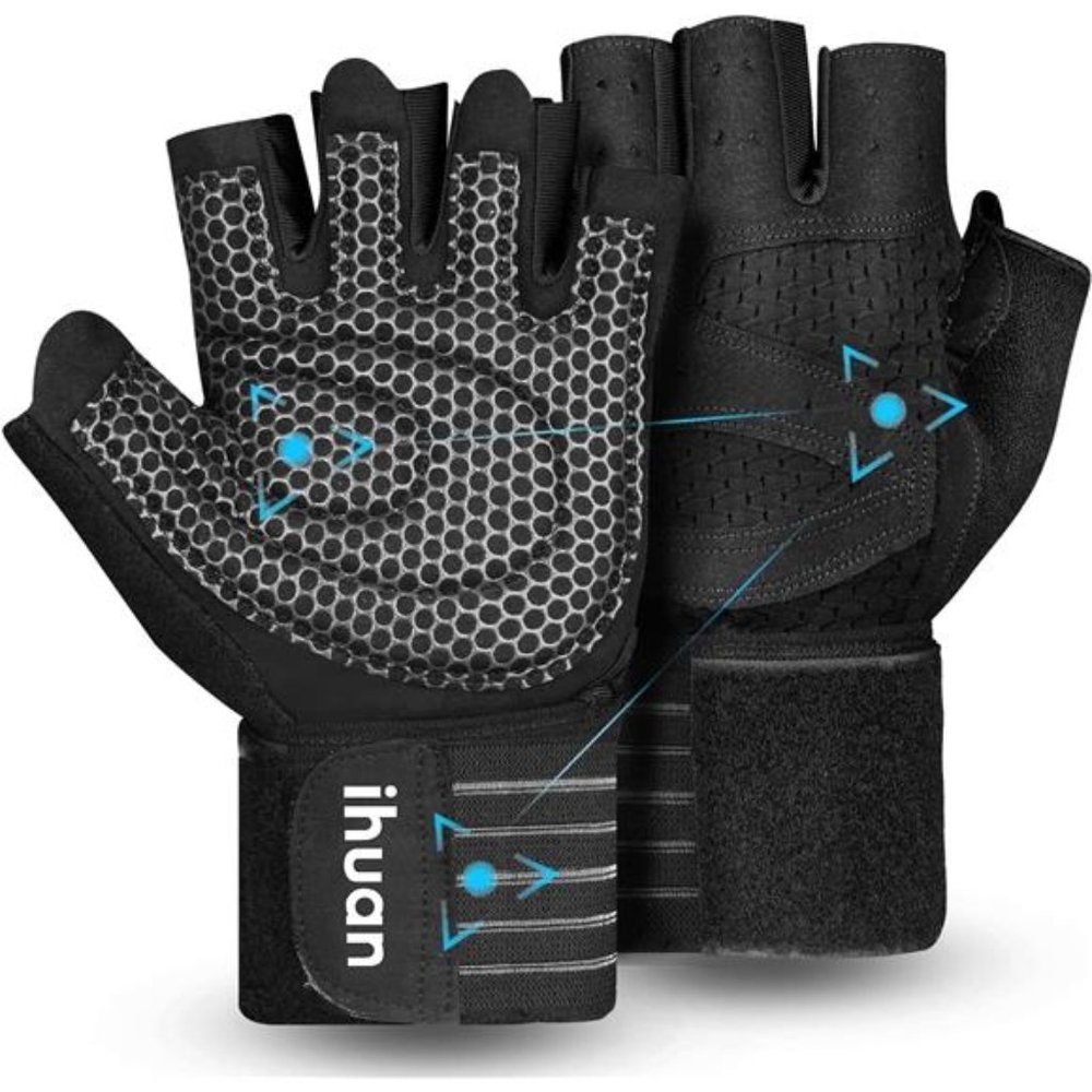 Ventilated Weight Lifting GymWorkout Gloveswith Wrist Wrap Support for Men&Women
